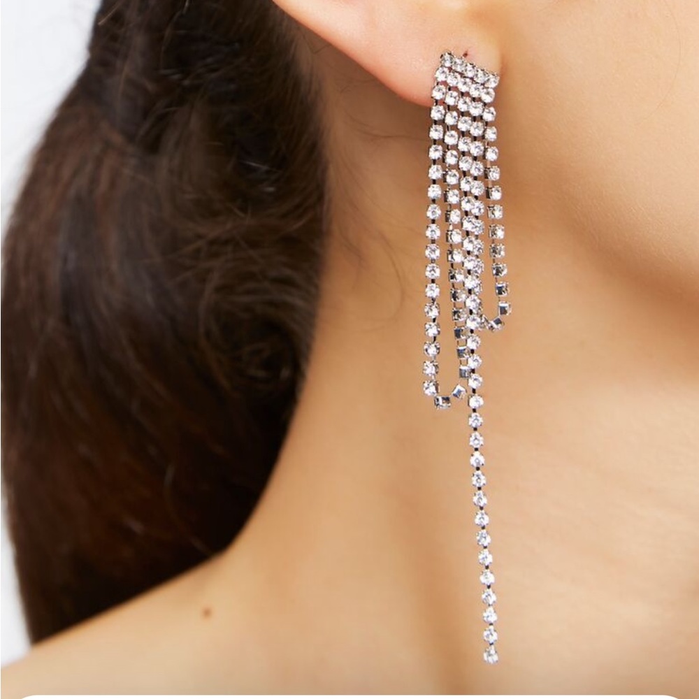 NWT Forever 21 rhinestone drop earrings